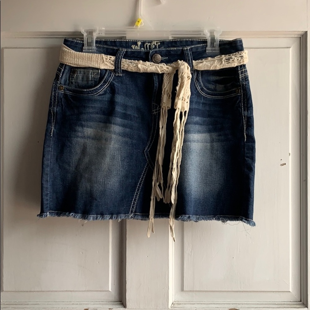 Denim mini skirt
